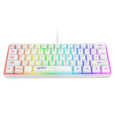 Teclado de membrana de jogo de 61 teclas luzes RGB teclado com fio