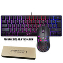 Teclado de membrana de jogo de 61 teclas luzes RGB teclado com fio
