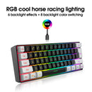 Teclado de membrana de jogo de 61 teclas luzes RGB teclado com fio