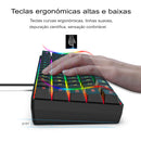 Teclado de membrana de jogo de 61 teclas luzes RGB teclado com fio