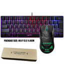 Teclado de membrana de jogo de 61 teclas luzes RGB teclado com fio