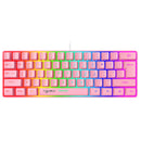Teclado de membrana de jogo de 61 teclas luzes RGB teclado com fio