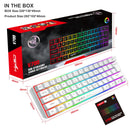 Teclado de membrana de jogo de 61 teclas luzes RGB teclado com fio