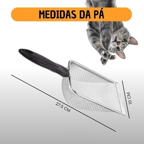 Pá Metálica Resistente para Areia de Gato