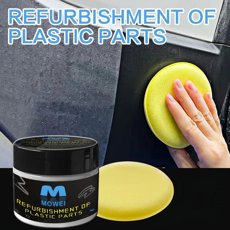 Restaurador de plástico para carro, produtos de limpeza de carro com brilho preto, restauração de couro plástico, polimento automático e reparo, renovador de revestimento