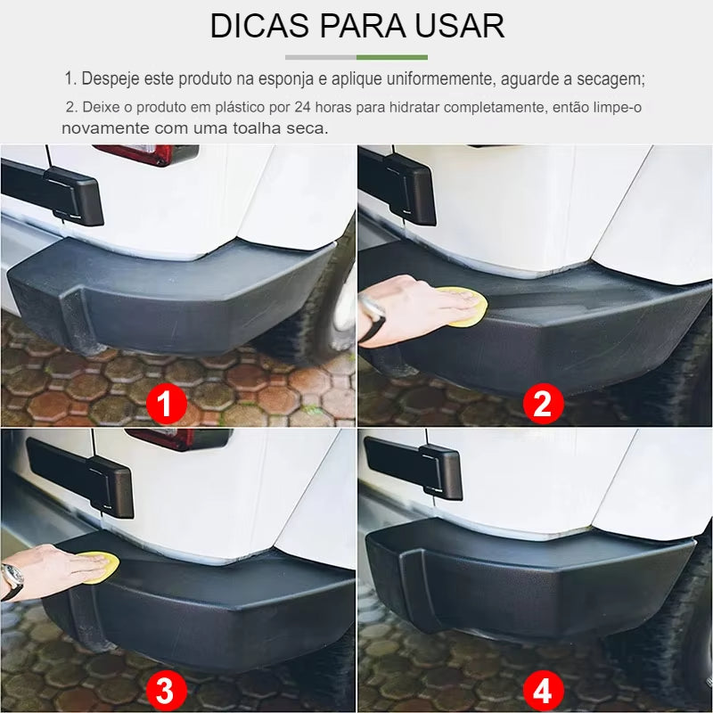 Restaurador de plástico para carro, produtos de limpeza de carro com brilho preto, restauração de couro plástico, polimento automático e reparo, renovador de revestimento